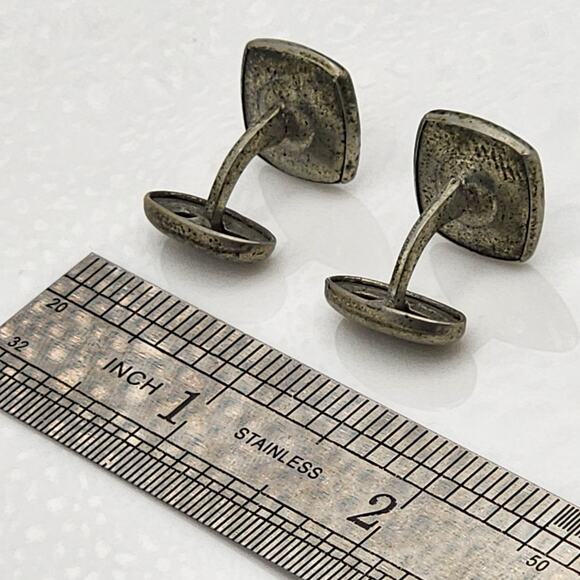 Antique Mother of Pearl Diamond Cuff Links - Picture 6 of 8